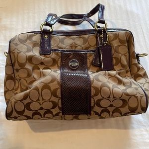 Purple and tan Coach Handbag